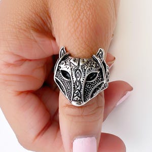 Men’s Wolf Head Ring, Viking Jewelry, Solid Unisex Ring, Masculine Ring, Biker Jewelry, Gothic Ring, Celtic Ring For Men, Gifts For Him