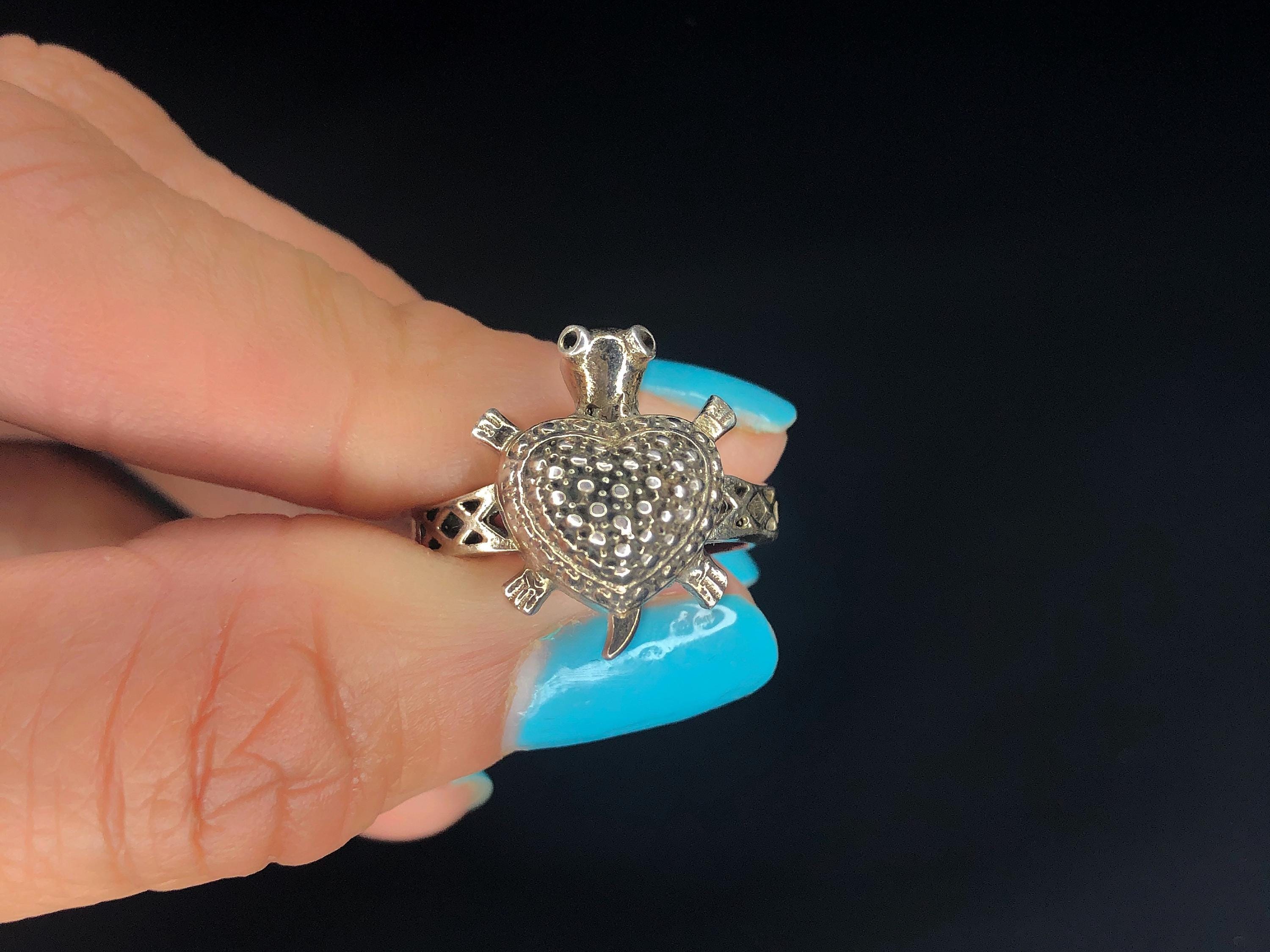 Anello Girevole In Argento Sterling A Forma Di Tartaruga - Foto 11