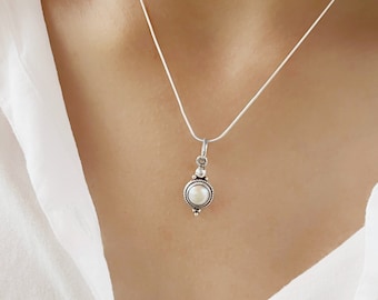 Handmade Sterling Silver Pearl Pendant Necklace, June Birthstone