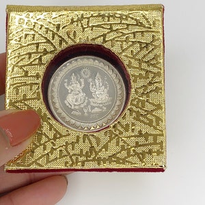 Lakshmi Ganesh 10 Grams Silver Coin, Diwali Pooja Item, Wedding Gift Coin, Hallmarked Certified Pure Silver, Return Gift, House Warming Gift