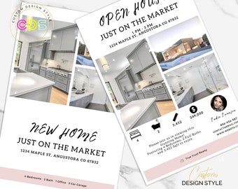 Open House Listing Flyer & Just Listed Canva Template Set, Marketing Template, Real Estate, Editable Relator Tools Digital Printable #6