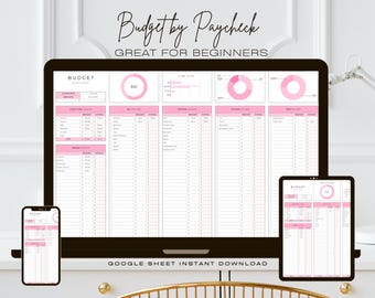 Paycheck Budget Spreadsheet Subscription Tracker Bill Calendar Debt Tracker Google Sheets Excel Template Biweekly Monthly Paycheck Planner