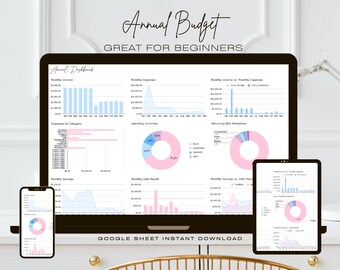 Annual Budget Planner Spreadsheet w/ Summarization Tab | Weekly | BiWeekly | Paycheck | Easy Expense Tracker | Google Sheet Budget | Yearly