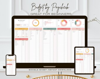 Paycheck Budget Spreadsheet Subscription Tracker Bill Calendar Debt Tracker Google Sheets Excel Template Biweekly Monthly Paycheck Planner
