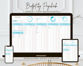 Paycheck Budget Spreadsheet Subscription Tracker Bill Calendar Debt Tracker Google Sheets Excel Template Biweekly Monthly Paycheck Planner
