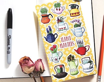 Teapot Planters Sticker Sheet