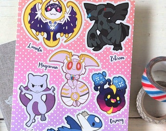 Hoja de pegatinas de Pokémon legendarios n.° 1