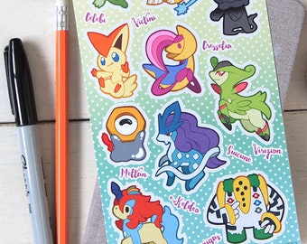 Legendary and Mythical Pokemon Sticker Sheet 2