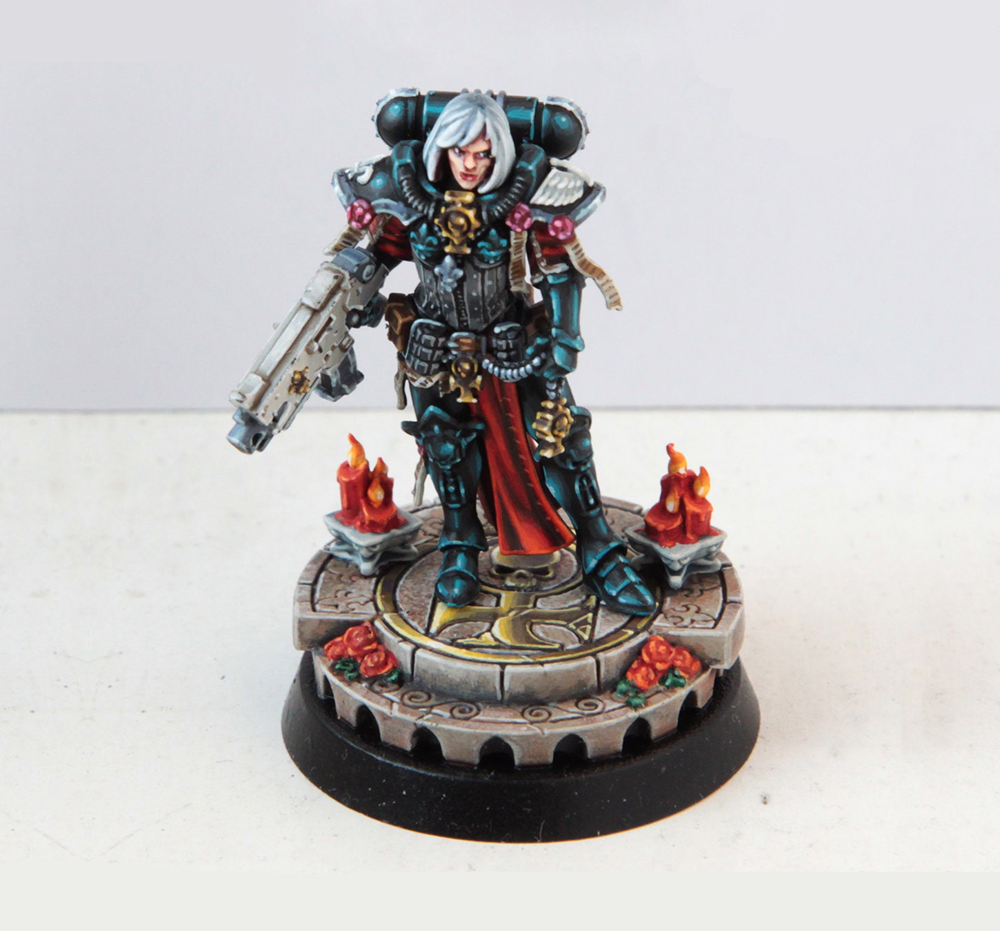 Hospitaller Adepta Sororitas Painted Miniature Model, Warhammer