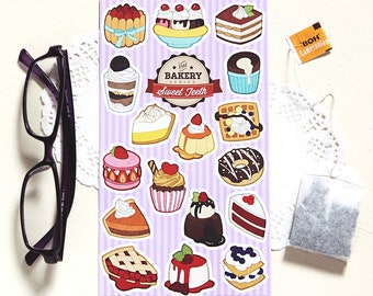 Cakes and Desserts Sticker Sheet - The Bakery Series - Sweet Teeth