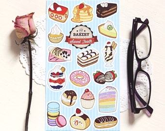 Cakes and Desserts Sticker Sheet - The Bakery Series - Sweet Tooth