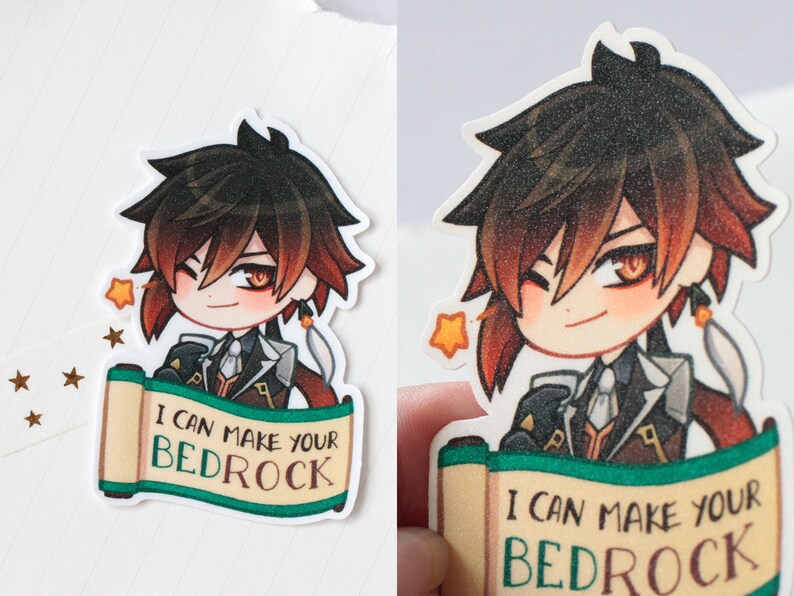 Genshin Stickers - Waterproof Funny Genshin Husbando Stickers with Cheesy Pick-up Lines image 4