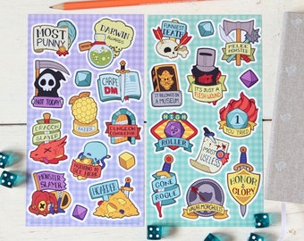 Dungeons and Dragons Roleplay Achievement Stickers Set