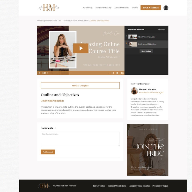 Kajabi Course / Product Template With Course Thumbnails - Etsy