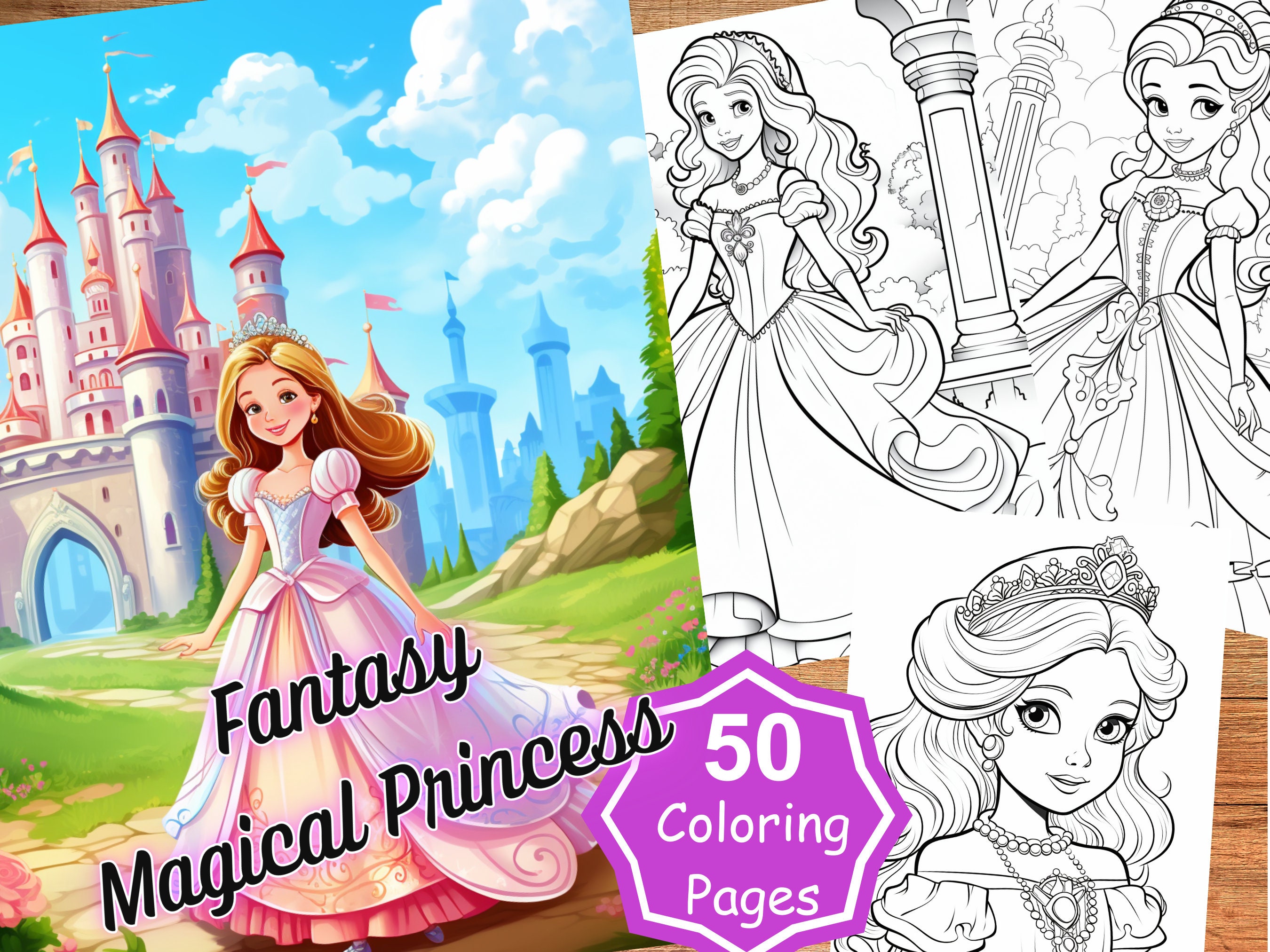 Princess Coloring Book Pages, Variety of Princess Coloring Pages for Girls,  Girl Princesses & Animal Princesses, Printable Princess Coloring 