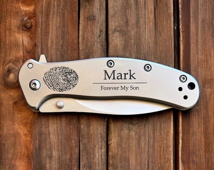 Finger print knife. Fingerprint knife. Memorial knife, memorial jewlery. Keepsake knife