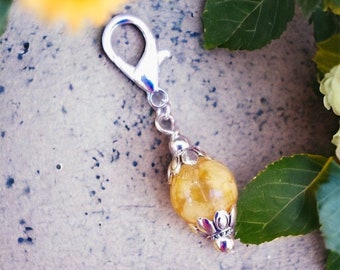 12mm Flower Memorial Bead Charm, Keepsake Jewelry