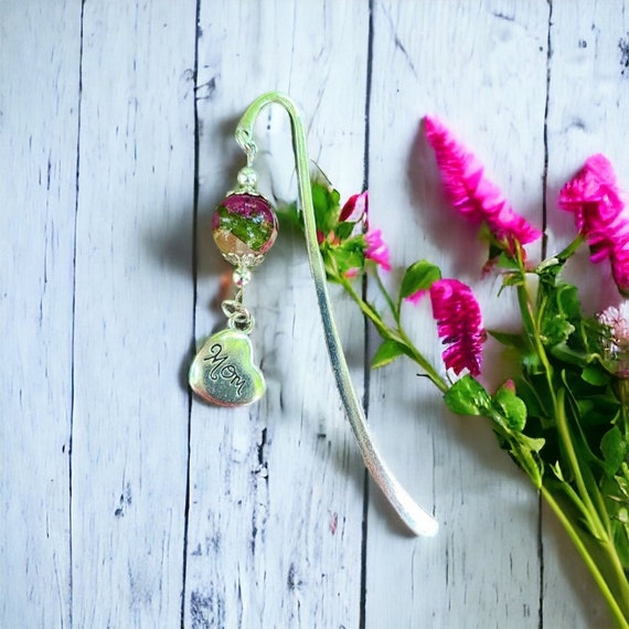 Flower Petal Bookmark, Memorial Keepsake, Custom Bead Jewelry