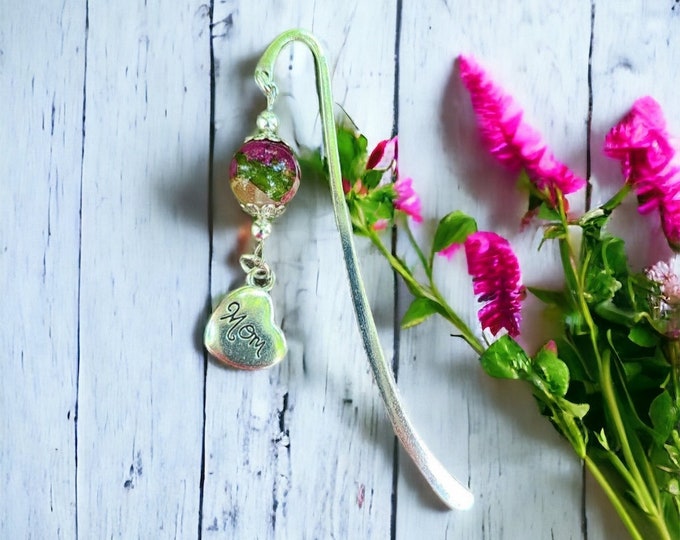Flower petal book marker Memorial Beads.  Memorial Jewelry, Wedding Flowers. Funeral Flowers. Made with real flowers