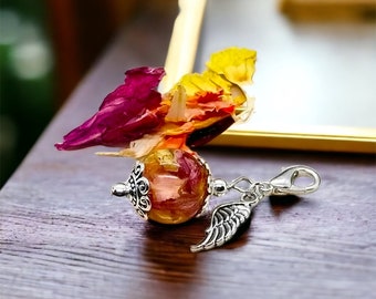 16mm Memorial Flower Bead Charm - Wedding, Funeral Keepsake