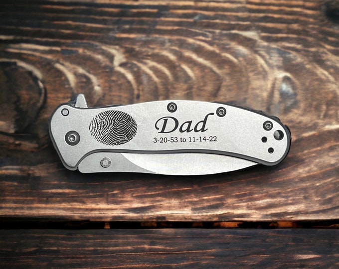 Finger print knife. Fingerprint knife. Memorial knife, memorial jewlery. Keepsake knife