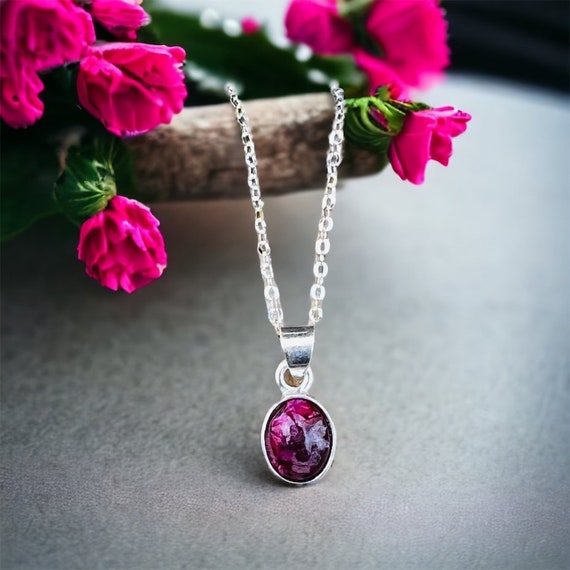 Sterling Silver Flower Memorial Necklace, Wedding Keepsake