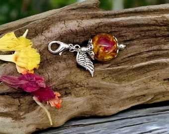 16mm Memorial Flower Bead Charm - Wedding, Funeral Keepsake