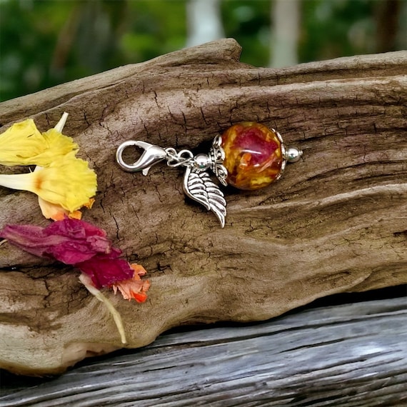 16mm Memorial Flower Bead Charm - Wedding, Funeral Keepsake