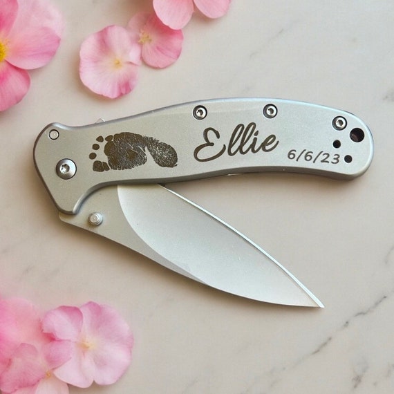 Personalized Fingerprint Knife, Engraved Keepsake Knife