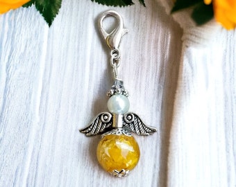 Flower Memorial Angel Charm, Wedding Funeral Keepsake