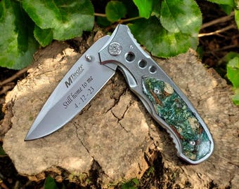 Flower Petal Memorial Knife, Keepsake Engraved Knife