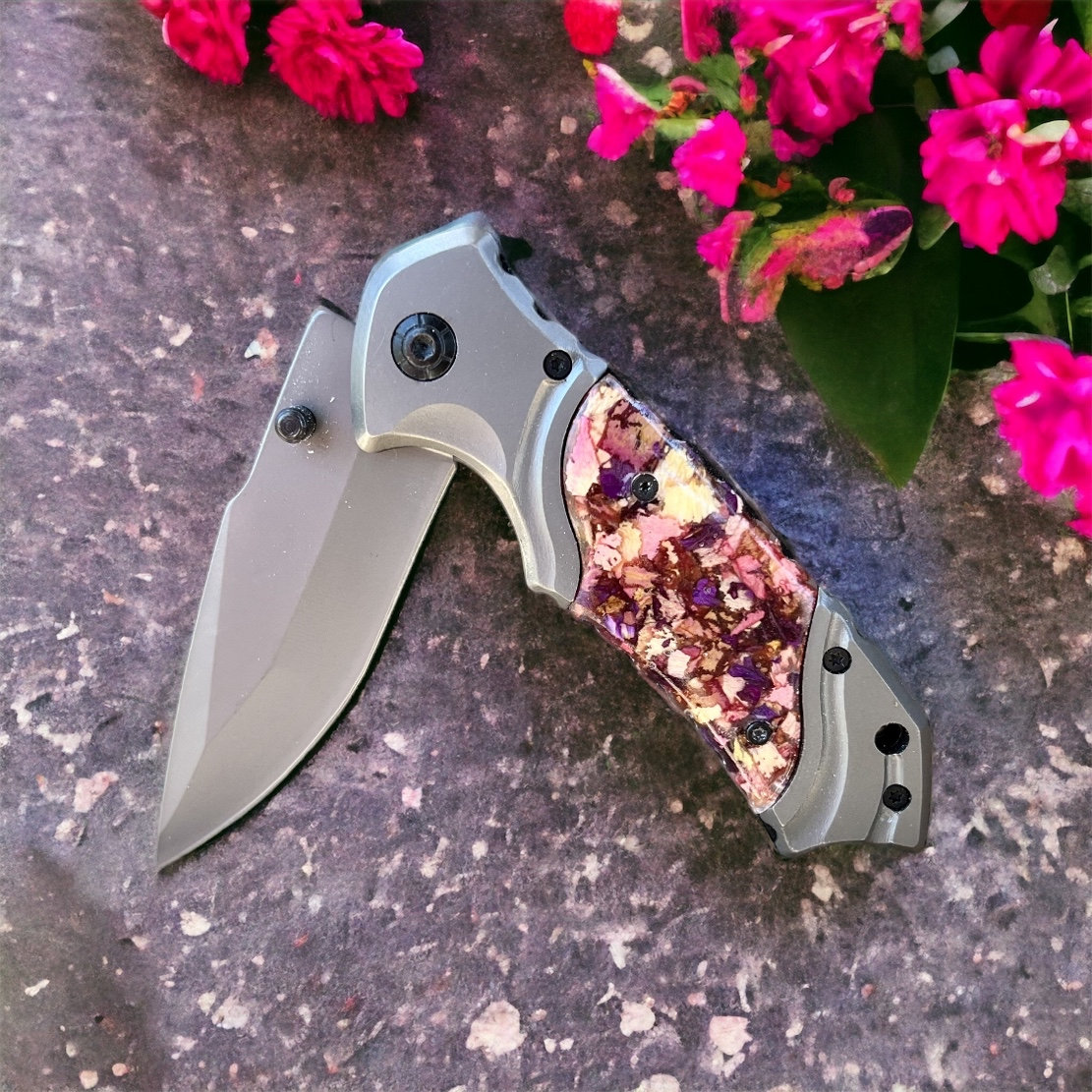 Resin Memorial Flower Knife -  Israel