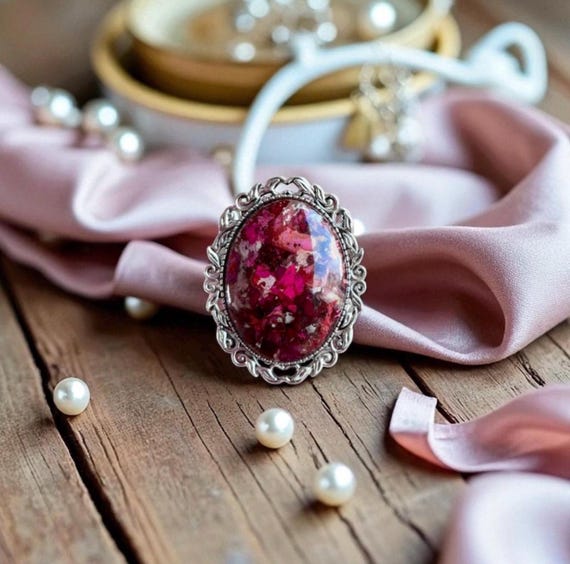 30x40mm  Memorial Broach.  Memorial Jewelry, Wedding Flowers. Funeral Flowers. Made with real flowers