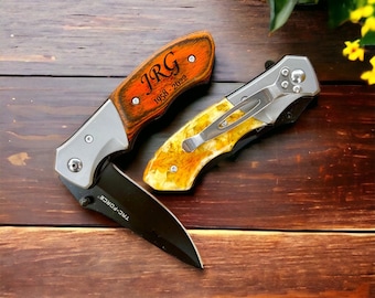 Flower Petal Keepsake Knife, Engraved Memorial Knife