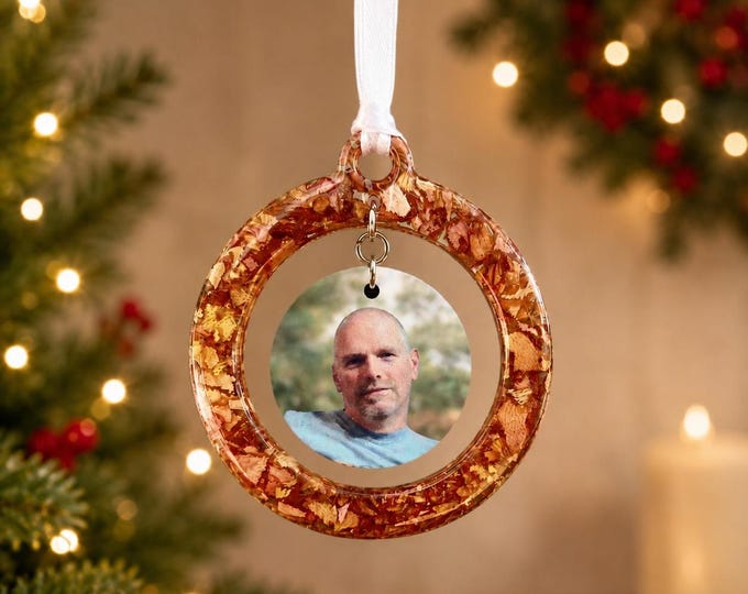 Custom Flower Petal Christmas Ornament, Memorial Keepsake