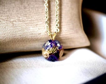 Memorial Necklace Made with Your Own Petals – 12mm Bead Jewelry – Funeral Flower Keepsake – Custom Sympathy Gift