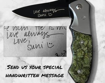 Resin Flower Knife, Memorial Keepsake, Engraved Wedding Flowers