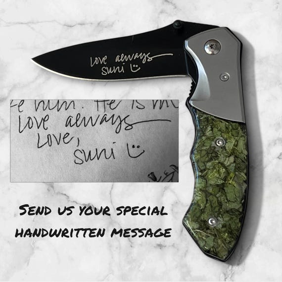 Resin Flower Knife, Memorial Keepsake, Engraved Wedding Flowers