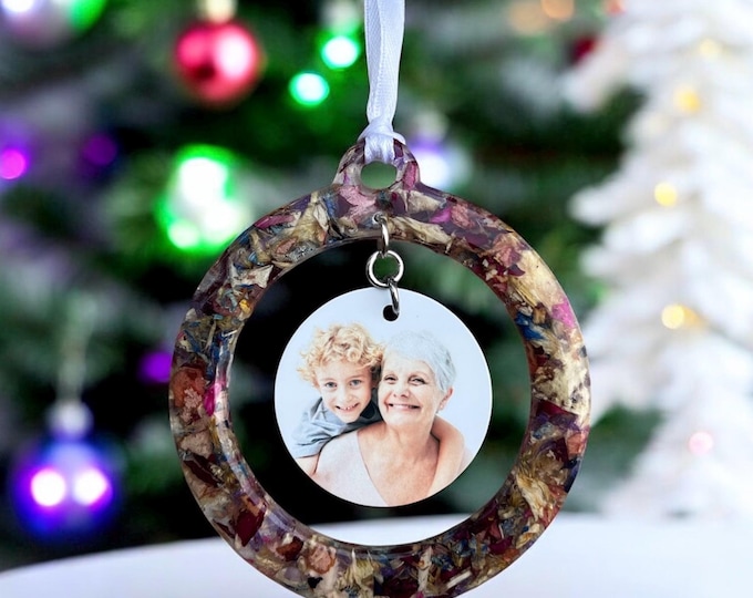 Custom Christmas Ornaments.  Memorial Jewelry, Beads. Wedding Flowers. Funeral Flowers. Made with real flowers.