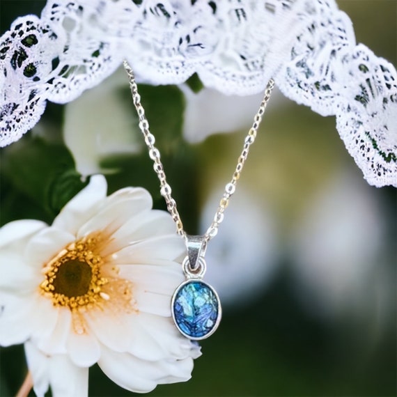 Sterling Silver Flower Petal Necklace, Memorial Keepsake Jewelry