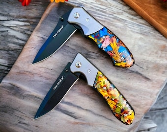 Resin Flower knife.  Memorial Jewelry, Memorial Beads. Wedding Flowers. Keepsake treasures made with real flowers