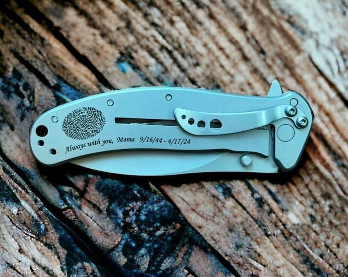 Finger print knife. Fingerprint knife. Memorial knife, memorial jewlery. Keepsake knife