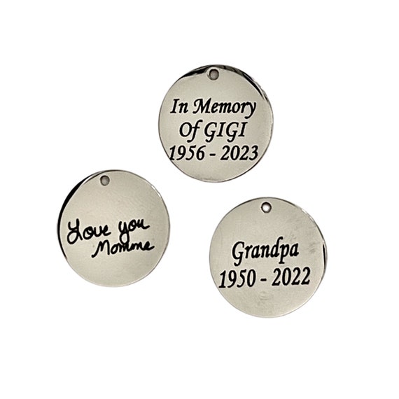 Custom charms. Handwritten Stainless Steel Charm.