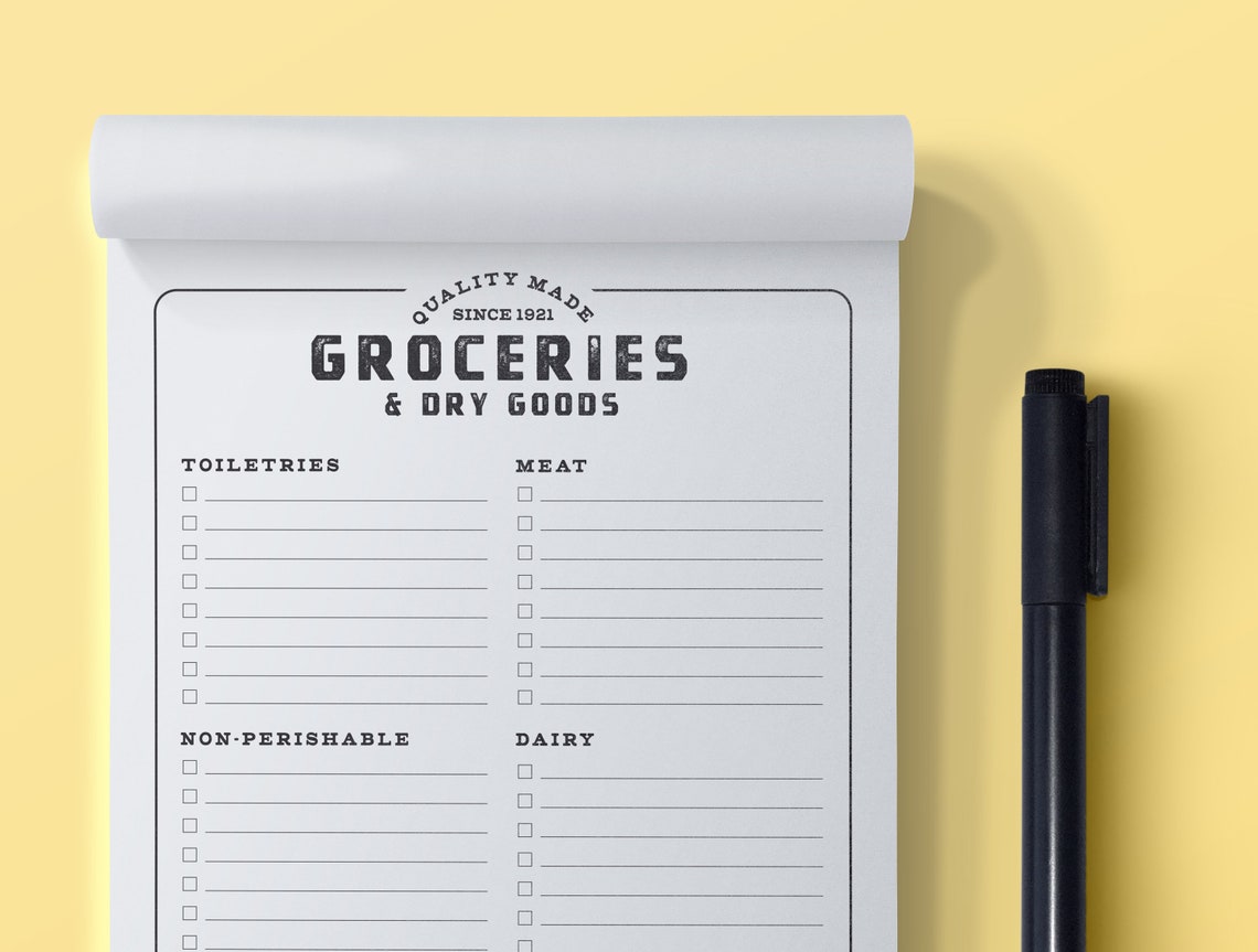 Vintage Style Grocery List Etsy