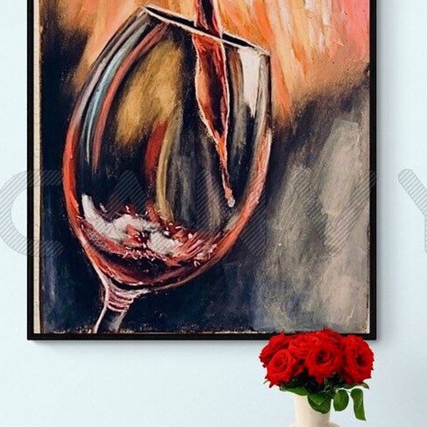 Wine Painting Etsy