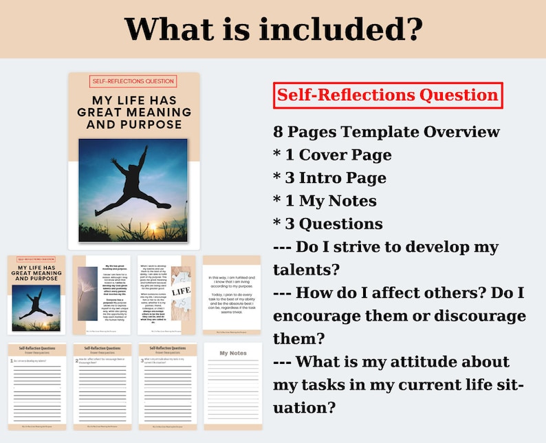 Self Reflection Questions Worksheet Coaching Templates Etsy