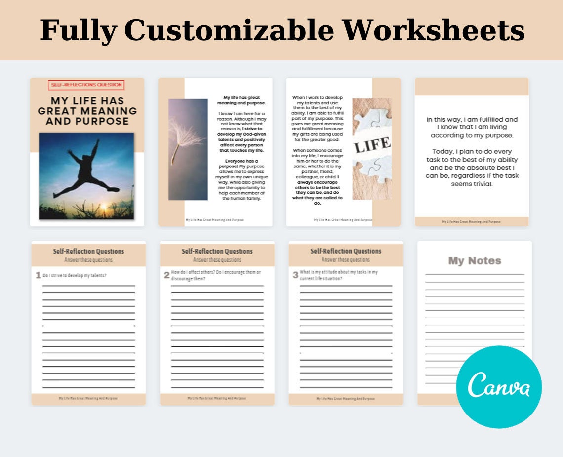 Self Reflection Questions Worksheet Coaching Templates - Etsy