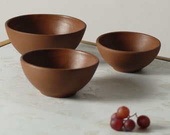 Oryoki-Bowl Set -terracotta- (Handmade - Single piece)