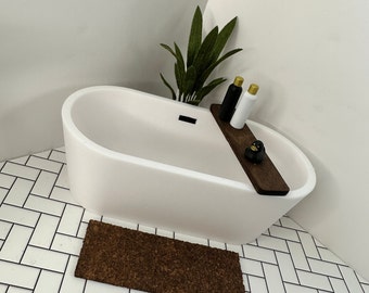 1:12 White Bath Tub - Modern Miniature Dolls House Bathroom