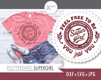 PLOTTERFILE - SUPER - GIRL - Plots - Design by formenfroh - dxf + svg + jpg